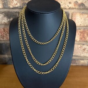 Crown Trifari 54” inch gold tone chunky chain